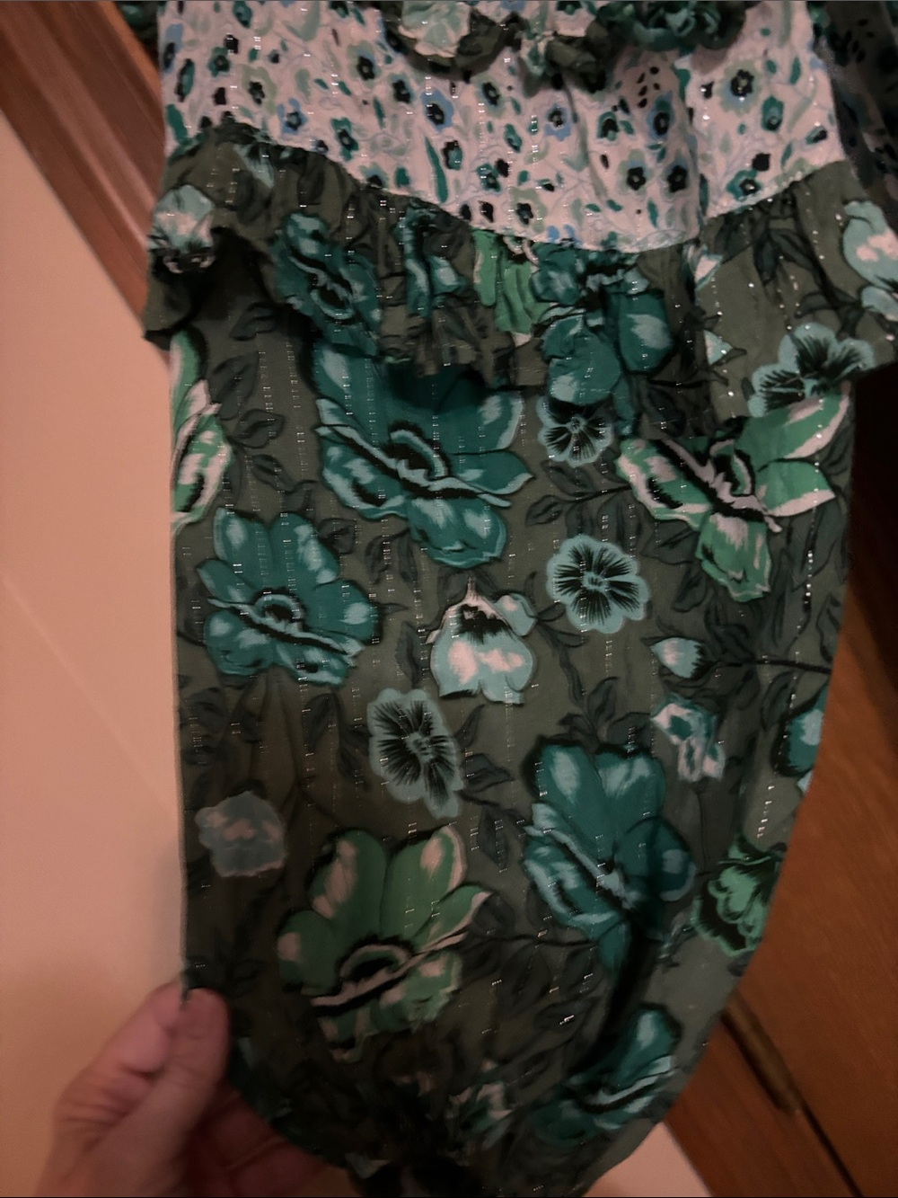 Spell Green Floral Tiered Maxi Dress—the ivy Christmas tree dress - Picture 4 of 5